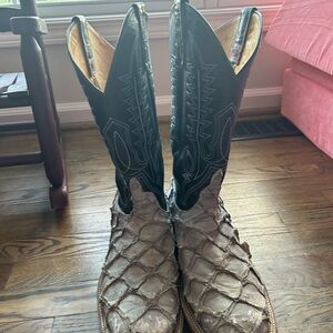 Anderson Bean Black and Gray Western Boots